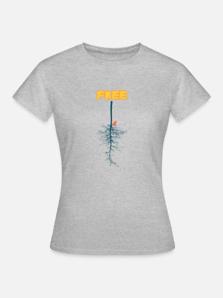 Kostenlos - Frauen T-Shirt - Grau meliert