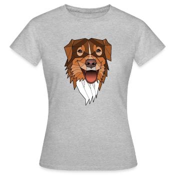Australischer Schäferhund - Laska - Frauen T-Shirt - Grau meliert - Vorne - AI Model Female 172 dark (172cm)