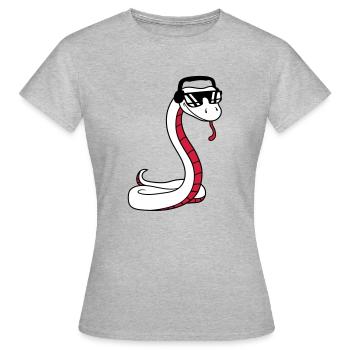 dj cool musik party feiern sonnenbrille kopfhoerer - Frauen T-Shirt - Grau meliert - Vorne - AI Model Female 172 dark (172cm)