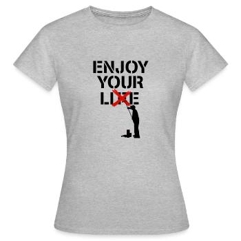 Réjouissez-vous du mensonge - T-shirt Femme - gris chiné - Devant - AI Model Female 172 dark (172cm)