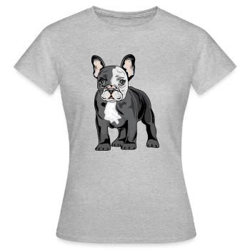 Bulldog français - T-shirt Femme - gris chiné - Devant - AI Model Female 172 dark (172cm)