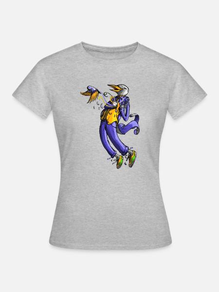 Ein Vogel im Herzen - Frauen T-Shirt - Grau meliert