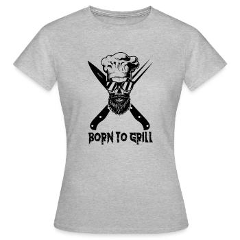 Crâne de barbecue - T-shirt Femme - gris chiné - Devant - AI Model Female 172 dark (172cm)