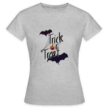 Halloween trick or treat - Frauen T-Shirt - Grau meliert - Vorne - AI Model Female 172 dark (172cm)