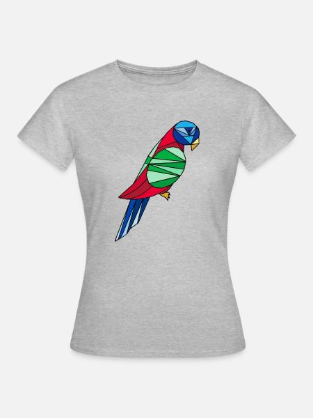 Papagei - Frauen T-Shirt - Grau meliert