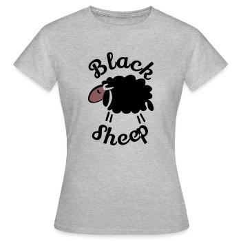 Mouton noir - T-shirt Femme - gris chiné - Devant - AI Model Female 172 dark (172cm)
