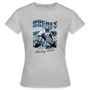 Hockey-Zeit - Frauen T-Shirt - Grau meliert - Vorne - AI Model Female 172 dark (172cm)