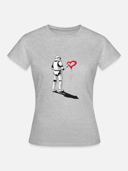 Street Art Graffiti Banksy - Frauen T-Shirt - Grau meliert