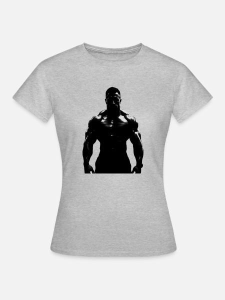 Bodybuilder 1 - Frauen T-Shirt - Grau meliert
