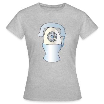 Téléphone Egg | Téléphone rétro | Récepteur Téléphone | mobile - T-shirt Femme - gris chiné - Devant - AI Model Female 172 dark (172cm)