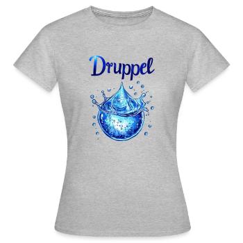 Wassertropfen - Frauen T-Shirt - Grau meliert - Vorne - AI Model Female 172 dark (172cm)