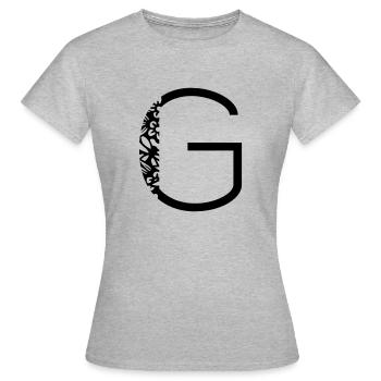 Buchstabe G - Frauen T-Shirt - Grau meliert - Vorne - AI Model Female 172 dark (172cm)