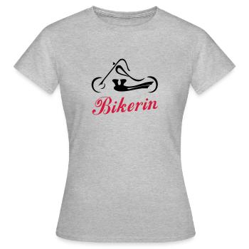 Bikerin - Frauen T-Shirt - Grau meliert - Vorne - AI Model Female 172 dark (172cm)