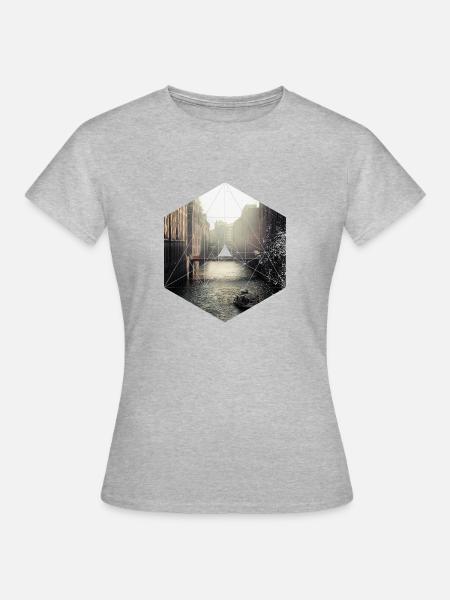 Feste Hamburg Romantik - Frauen T-Shirt - Grau meliert
