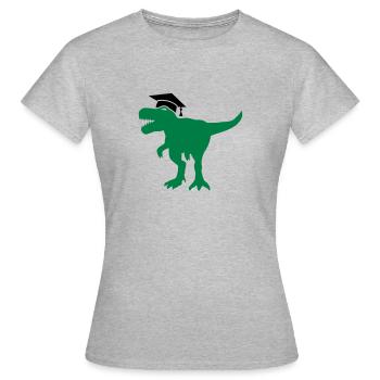 Thèse de docteur en dinosaure Thèse de doctorat - T-shirt Femme - gris chiné - Devant - AI Model Female 172 dark (172cm)