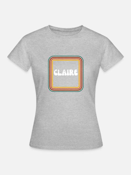 Prénom rétro Claire - T-shirt Femme - gris chiné