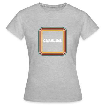 Retro-Name Caroline - Frauen T-Shirt - Grau meliert - Vorne - AI Model Female 172 dark (172cm)