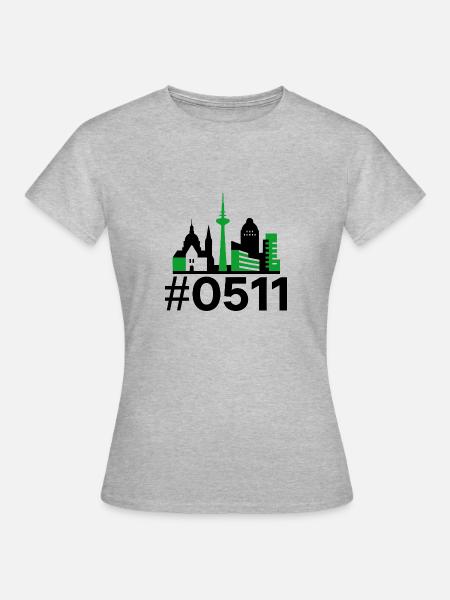 Hannover Skyline Geometric – 0511 Edition - Frauen T-Shirt - Grau meliert