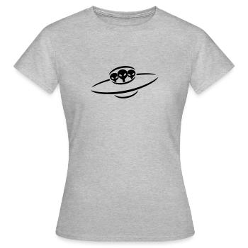 3 alien UFO space ship - Women's T-Shirt - heather grey - Front - AI Model Female 172 dark (172cm)