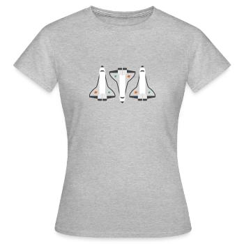Drei Space Shuttles - Frauen T-Shirt - Grau meliert - Vorne - AI Model Female 172 dark (172cm)