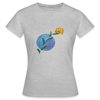 Fleur ronde - T-shirt Femme - gris chiné - Devant - AI Model Female 172 dark (172cm)