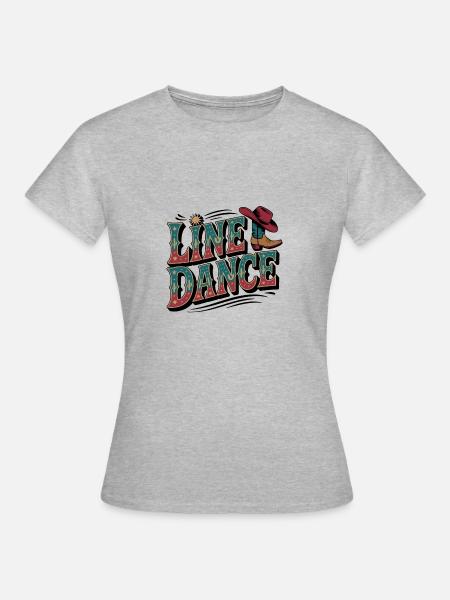 Line Dance mein Hobby - meine Passion - Frauen T-Shirt - Grau meliert