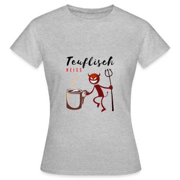 Teuflisch heiss - Frauen T-Shirt - Grau meliert - Vorne - AI Model Female 172 dark (172cm)