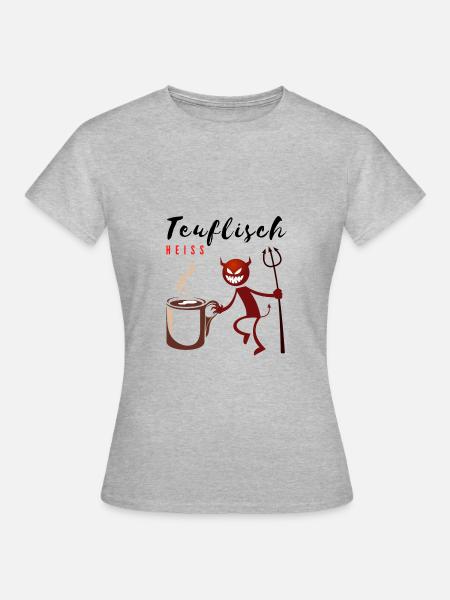 Teuflisch heiss - Frauen T-Shirt - Grau meliert
