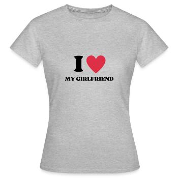 I Love My Girlfriend And I Heart My Girlfriend - Women's T-Shirt - heather grey - Front - AI Model Female 172 dark (172cm)
