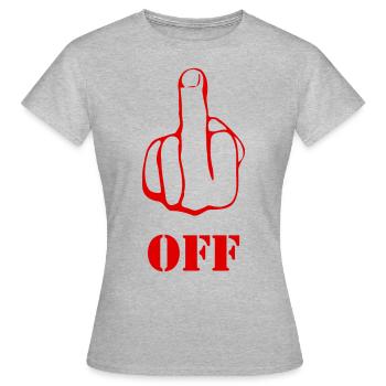 Fuck Off - Frauen T-Shirt - Grau meliert - Vorne - AI Model Female 172 dark (172cm)