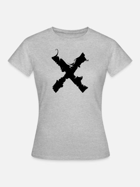 X - Frauen T-Shirt - Grau meliert