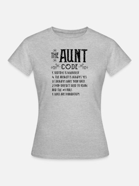 The Aunt Code - Tante - Frauen T-Shirt - Grau meliert