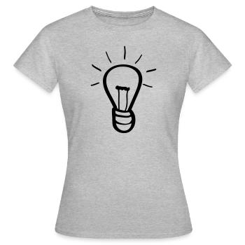 Ampoule idée - T-shirt Femme - gris chiné - Devant - AI Model Female 172 dark (172cm)