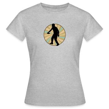 Frisbee Discgolf Frisbee - Frauen T-Shirt - Grau meliert - Vorne - AI Model Female 172 dark (172cm)