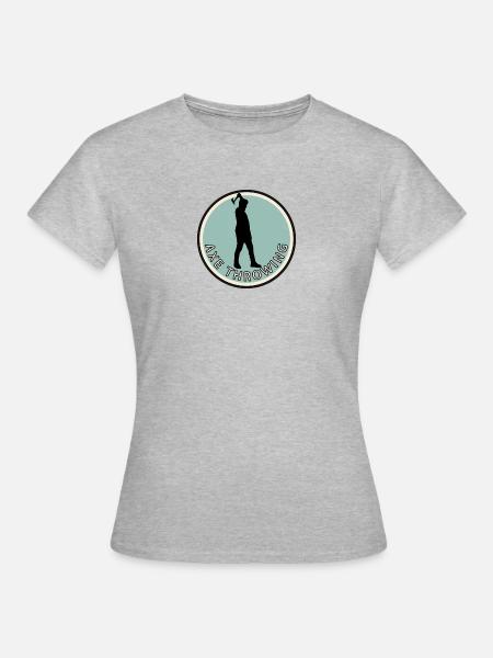Sportart Axtwerfen - Frauen T-Shirt - Grau meliert