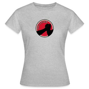 Bras de fer fort - T-shirt Femme - gris chiné - Devant - AI Model Female 172 dark (172cm)