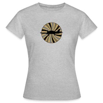 Vol d’avion - T-shirt Femme - gris chiné - Devant - AI Model Female 172 dark (172cm)