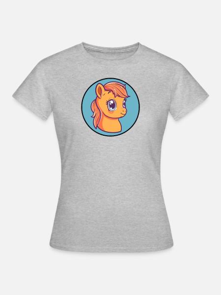 Pferd Ross - Frauen T-Shirt - Grau meliert