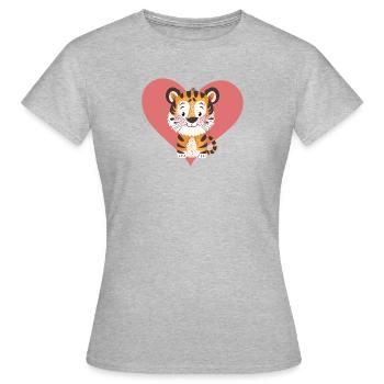 Tiger Wolf Wild Cat - Women's T-Shirt - heather grey - Front - AI Model Female 172 dark (172cm)