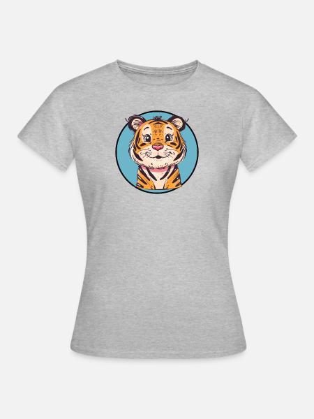 Tiger - Frauen T-Shirt - Grau meliert