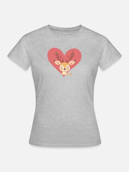 Hirsch Hirschjagd - Frauen T-Shirt - Grau meliert