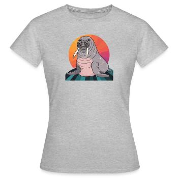 Walross Meerestiere Arktis - Frauen T-Shirt - Grau meliert - Vorne - AI Model Female 172 dark (172cm)