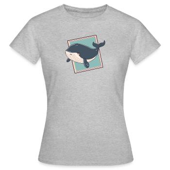Meeresleben Flosse Wal - Frauen T-Shirt - Grau meliert - Vorne - AI Model Female 172 dark (172cm)