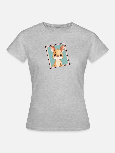 Kangaroo Beuteltier - Frauen T-Shirt - Grau meliert