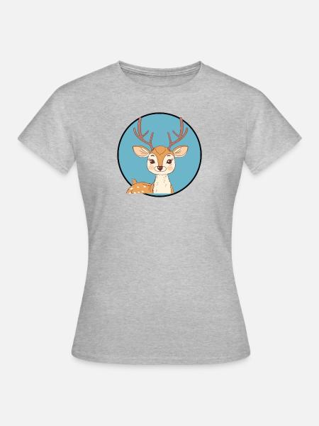 Hirsch Wald Waldbewohner - Frauen T-Shirt - Grau meliert