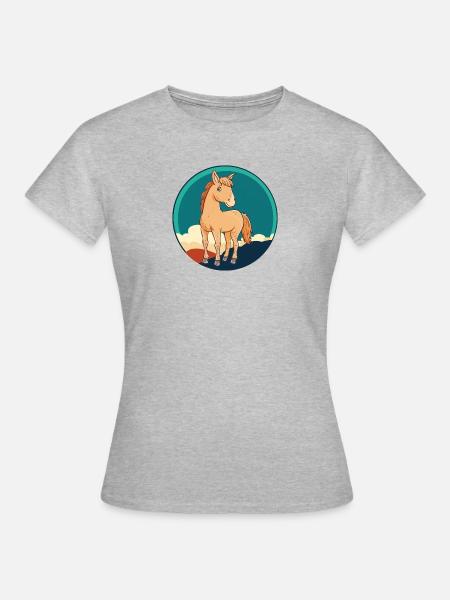 Pferde Pferd Ross - Frauen T-Shirt - Grau meliert