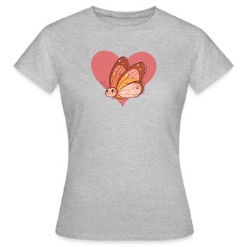 Schmetterling Tierliebhaber Schmetterlinge - Frauen T-Shirt - Grau meliert - Vorne - AI Model Female 172 dark (172cm)