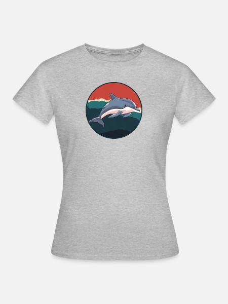 Delfin Meeresbewohner Meerestiere - Frauen T-Shirt - Grau meliert