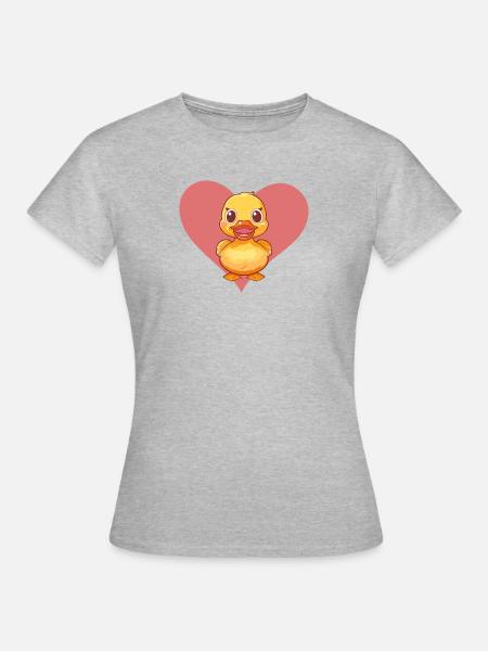 Entchen Schnabel Quak - Frauen T-Shirt - Grau meliert