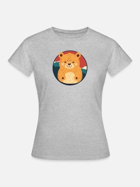 Baer Braunbär - Frauen T-Shirt - Grau meliert